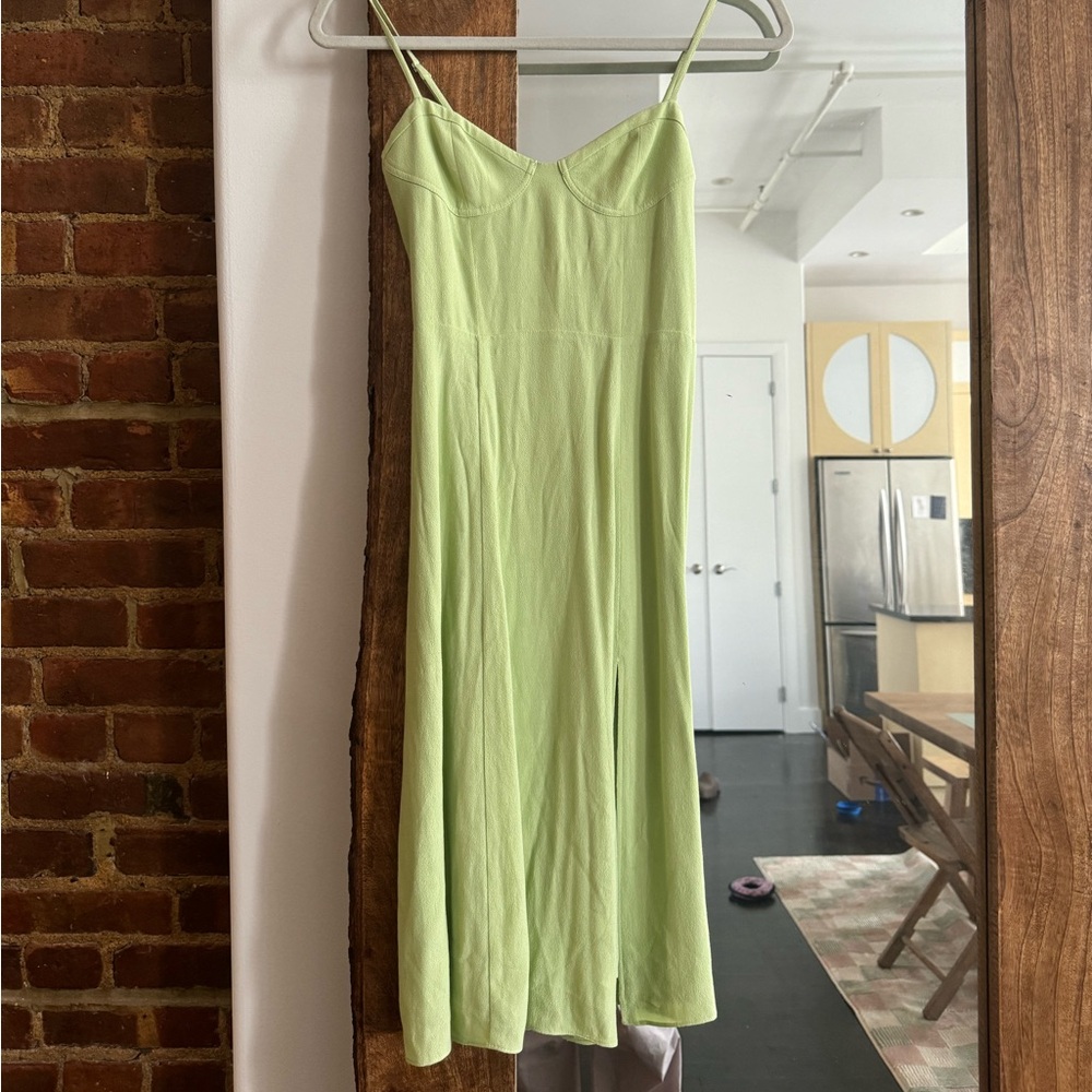Aritzia brand light green corset midi dress